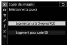 NIKON Z 61I - Sélectionnez la carte contenant les images qui doivent être copiées. - 1