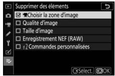 NIKON Z 61I - Sélectionnez les rubriques. - 1