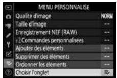 NIKON Z 61I - Quittez et revenez au [MENU PERSONNALISE]. - 3