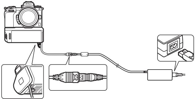 NIKON Z 61I - Utilisation d'un adaptateur secteur (en option) et d'un connecteur d'alimentation (en option) - 1