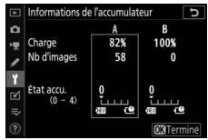 NIKON Z 61I - Vérification du niveau de charge des accumulateurs de la mb-n11 - 3