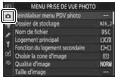 NIKON Z 61I - Menu prise de vue photo : options de prise de vue - 1