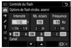 NIKON Z 61I - : Régler les options de flash stroboscopique asservi. - 1