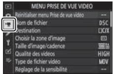 NIKON Z 61I - Menu prise de vue vidéo : options de prise de vue vidéo - 1