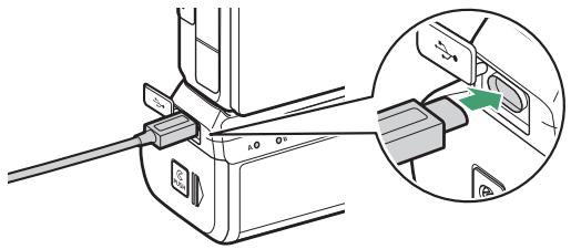 NIKON Z 61I - Raccordez un adaptateur de charge eh-7p (en option) au connecteur de charge de la mb-n11. - 1