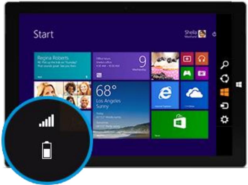 MICROSOFT SURFACE PRO 3 256 I7 - Comment connaître la charge restante de la batterie ? - 1