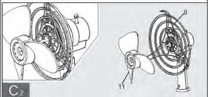 TERRAILLON BRIO 30 - Montage des pales et de la grille (fig. c) - 3