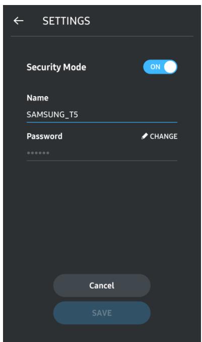 SAMSUNG SSD 2.5 250 GB T5 BLUE - Écran paramètres - 1