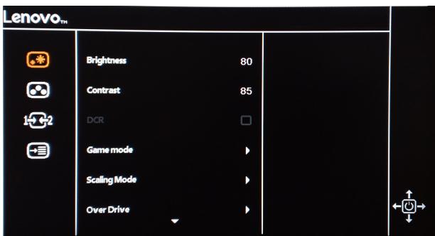 LENOVO ECRANGS4W-10 - Utilisation des commandes d'affichage à l'écran (OSD) - 1