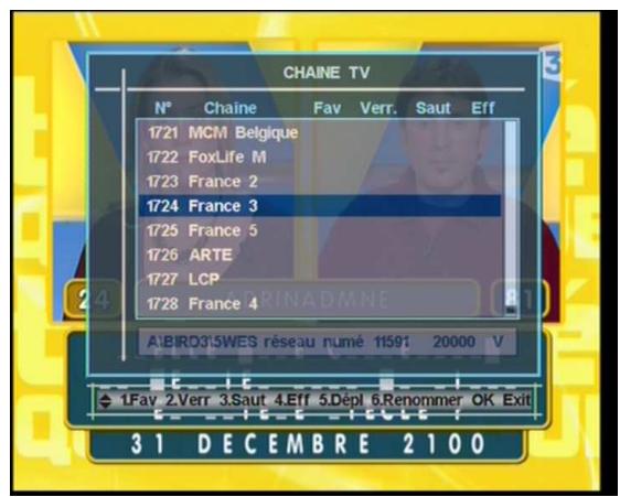 VISIOSAT TVS4300 2CI - Modification de la liste des chaînes - 2