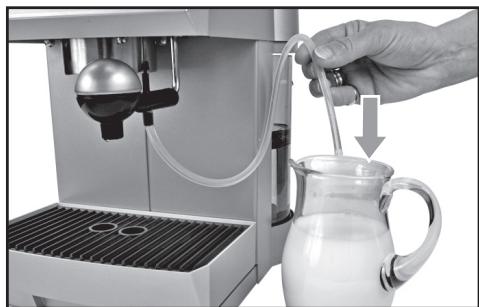 SAECO MAGIC CAPPUCINO ARG - i Nota: do tubo de aspiracao poderiam sair uns salpicos de agua quente; se precisar dirija o tubo para a bandeja de limpeza. - 1