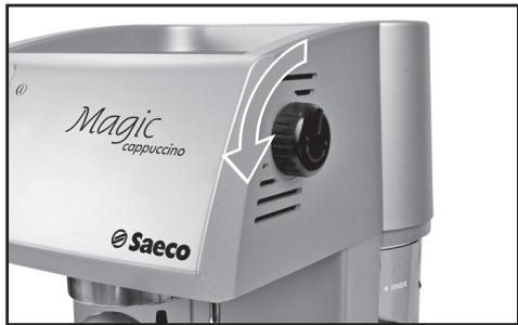 SAECO MAGIC CAPPUCINO ARG - i Hinweis: aus dem Saugschlauch konnen Spritzer mit freiBem Wasser austreten. Sollte dies erforderlich sein, den Schlauch auf die Auffangschale richten. - 3