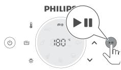 PHILIPS NA21100 - Stlacte tlacidlo teploty. - 3