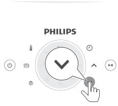 PHILIPS NA21100 - Stlacte tlacidlo teploty. - 1