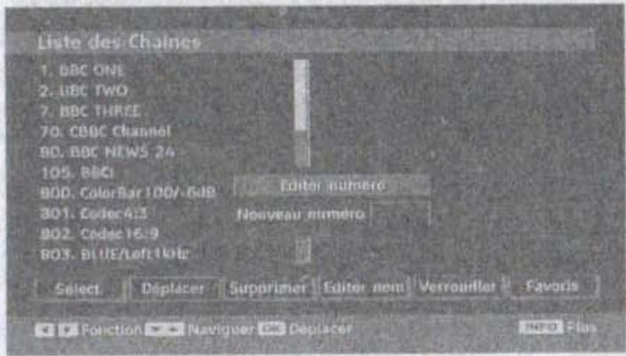 WINDSOR WD 1911 T /MPEG2 - Déplacement des chaînes dans la liste de chaînes - 1