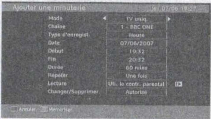 WINDSOR WD 1911 T /MPEG2 - Ajouter une minuterie d'enregistrement - 1