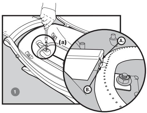 WEBER Q100 GAZ 386053 - Attention: les ouvertures de brûleur (1) doivent être correctement positionnées au-dessus des orifices du robinet (2). - 1