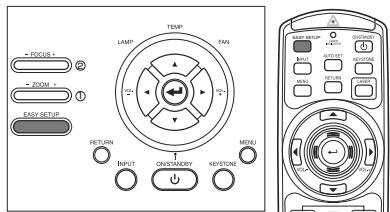 TOSHIBA STD-TW300 - Appuyez sur la touche EASY SETUP du projecteur ou de la télécommande. - 1