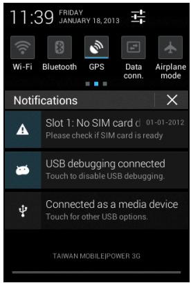 ACER LIQUID Z2 NOIR - Zone de notification et statut - 2