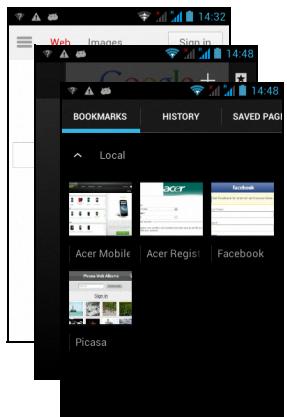 ACER LIQUID Z2 NOIR - Utiliser le navigateur - 1