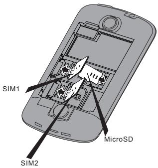 ACER LIQUID Z2 NOIR - Installer une carte SIM ou microsd - 1