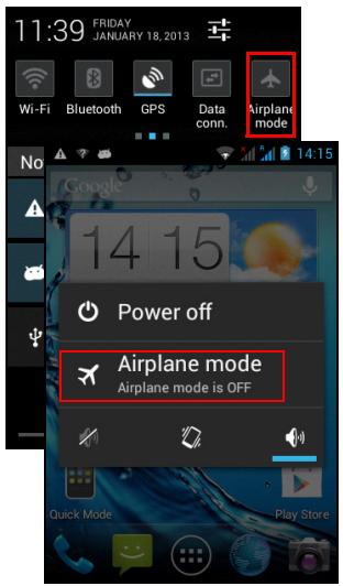 ACER LIQUID Z2 NOIR - Activer ou désactiver le mode avion - 1