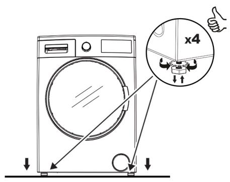 TECNOLEC TLS 75 - Mise en place du lave-linge et réglage des pieds - 1
