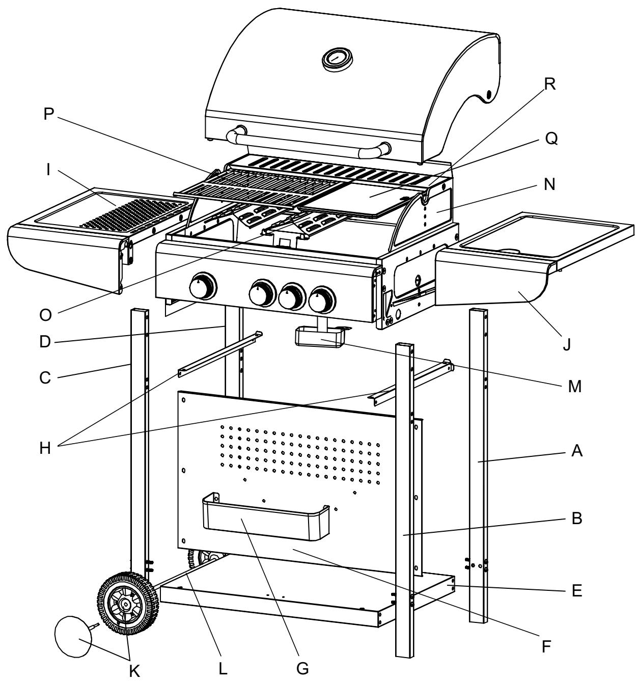 BRASERO OL 6454 SB INOX/NOIR - LISTE De PIECES - 2