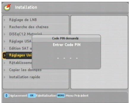 CGV PREMIO SATCO - Réglages usine : Revenir à la configuration d'usine - 1