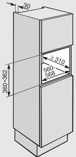 MIELE CVA 3660 IX - Possibilités d'encastrement et de combinaisons - 1