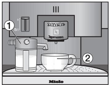 MIELE CVA 3660 IX - Préparation de mousse de lait dans la tasse / cappuccino - 1