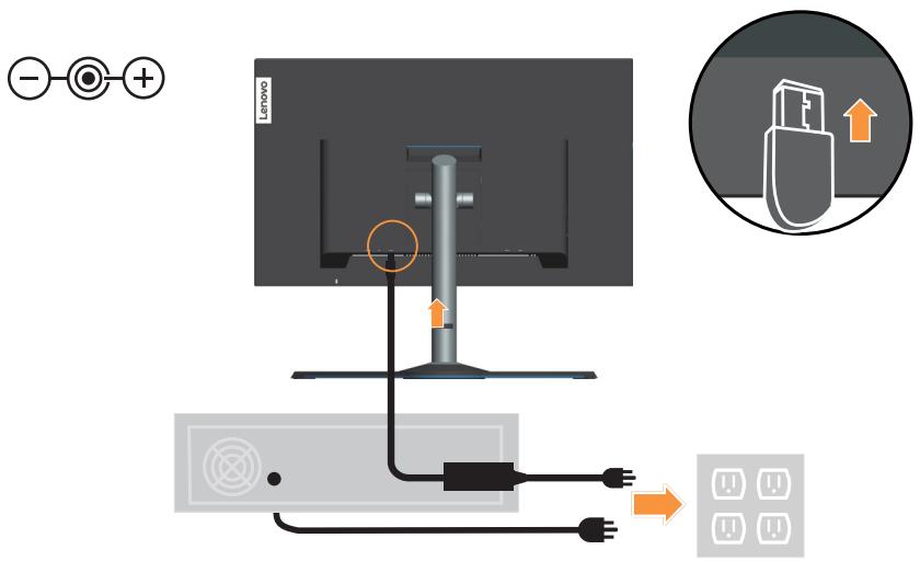 LENOVO 27GQ-25 - Connexion et mise en marche de votre moniteur - 14