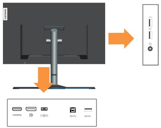 LENOVO 27GQ-25 - Connexion et mise en marche de votre moniteur - 2