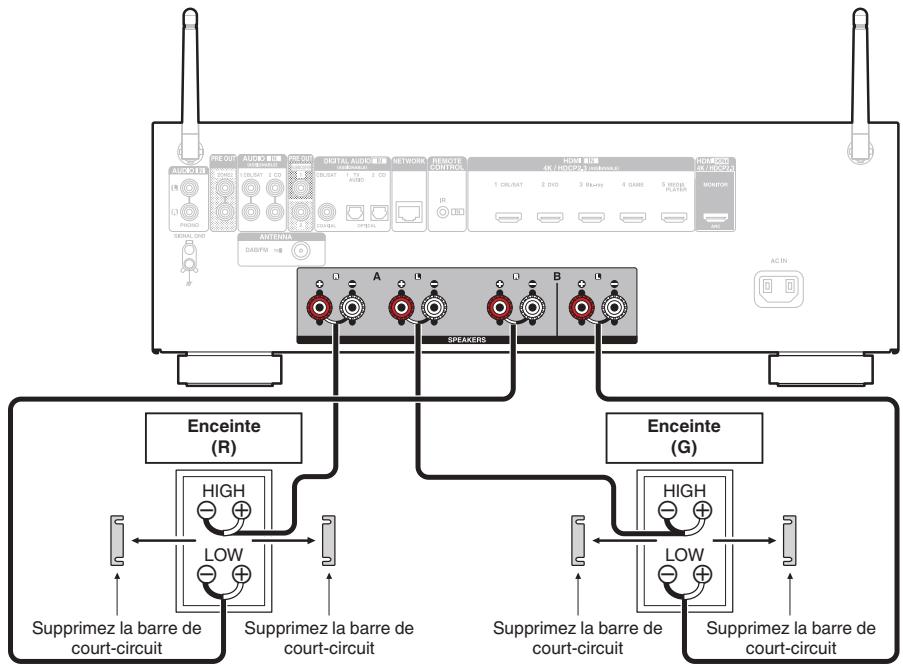 DENON DRA-800H - Connexion à double câblage - 1