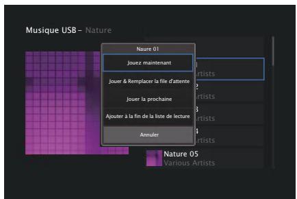 DENON DRA-800H - Parcourez la musique sur votre dispositif mémoire USB et sélectionnez une musique à lire. - 2