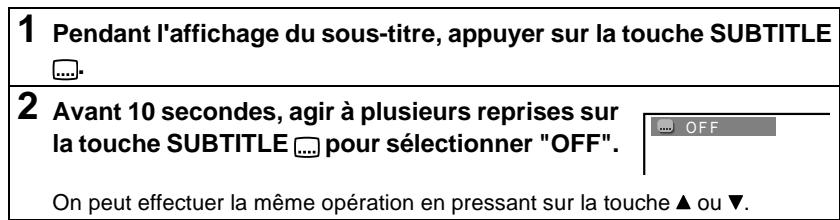 SHARP SDAT100H - Pour cacher le sous-titre - 1