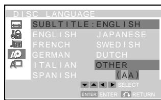 SHARP SDAT100H - ■ Sélection d'autres langues - 1