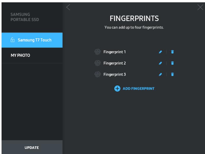 SAMSUNG SSDEXTERNE TZ TOUCH - - Paramètres de sécurité par empeinte - 4