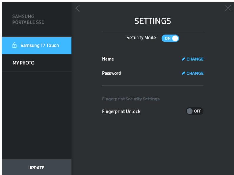 SAMSUNG SSDEXTERNE TZ TOUCH - Mode de sécurité - 1