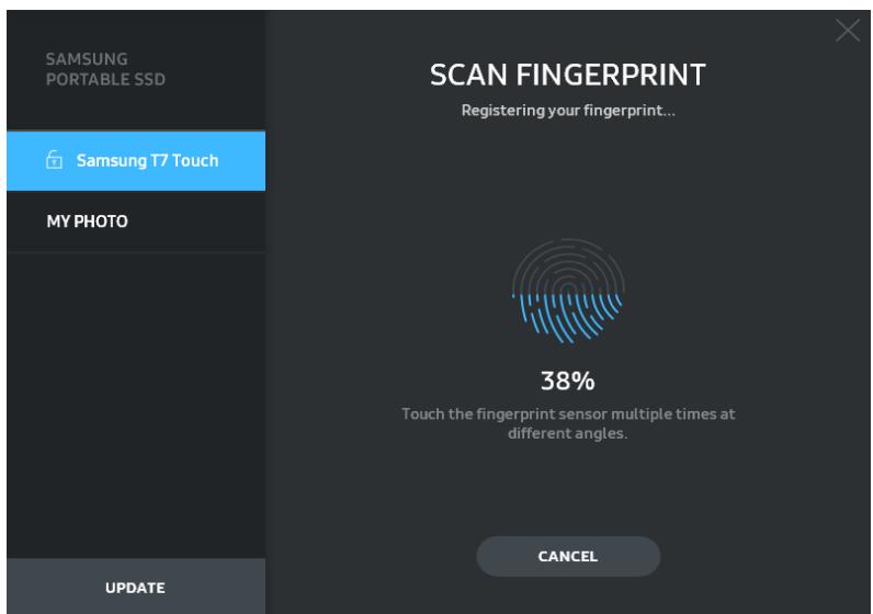 SAMSUNG SSDEXTERNE TZ TOUCH - - Paramètres de sécurité par empeinte - 6