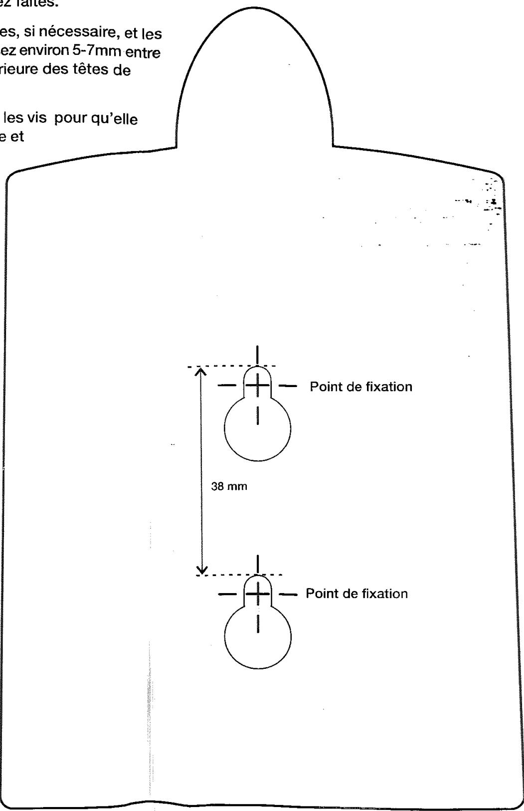 BINATONE MD2500 - Instructions relatives à la fixation au mur - 1