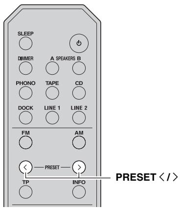 YAMAHA R-S300 BL - Rappel d'une station préeselectionnée - 2