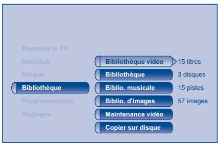 THOMSON DTH 8751 E - MENU → bibliothèque → OK - 1