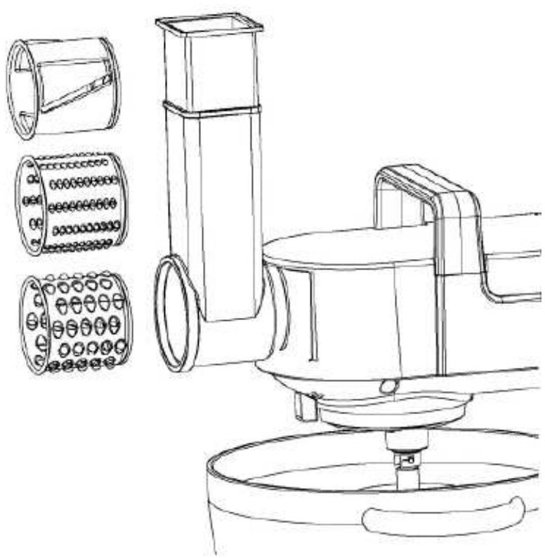 BRANDT KM1557BG - d) Utilisation de l'accessoire râpeur / trancheur - 1