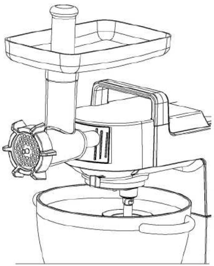 BRANDT KM1557BG - b) Utilisation du hachoir à viande - 7