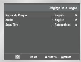 SAMSUNG SV-DVD-50 - Choix de la langue du menu du disque - 1
