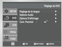 SAMSUNG SV-DVD-50 - Configuration des options de langue - 1