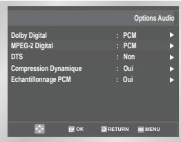 SAMSUNG SV-DVD-50 - Configuration des options audio - 2