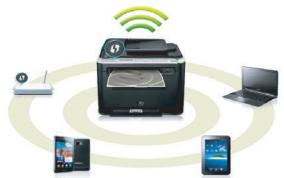 SAMSUNG XPRESS SL-C4GOFW - Prend en charge diverses méthodes de paramétrage du réseau sans fil - 1