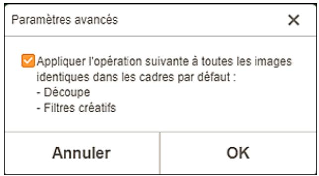 CANON TS7450A - Écran paramètres avancés (cartes de visite, autocollants et photos d'identité) - 1
